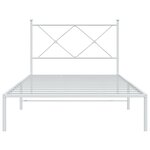 vidaXL Cadre de lit métal sans matelas et tête de lit blanc 100x200 cm