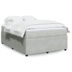 vidaXL Sommier à lattes de lit et matelas Gris clair 140x200cm Velours