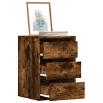 vidaXL Commode d'angle chêne fumé 40x41x58 cm bois d'ingénierie