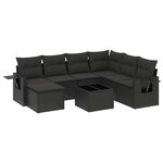vidaXL Salon de jardin 8 Pièces avec coussins noir résine tressée