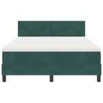 Lit Box Spring vidaXL avec Matelas et LED Vert Foncé 160x200 cm Velours