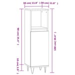 vidaXL Armoire de bain chêne marron 30x30x100 cm bois d'ingénierie