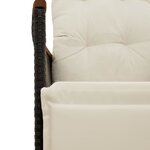 vidaXL Ensemble de bistro de jardin 5 Pièces coussins noir poly rotin