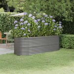 vidaXL Lit surélevé de jardin Acier enduit de poudre 224x80x68 cm gris