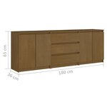 vidaXL Armoire d'appoint Marron miel 180x36x65 cm Bois de pin massif