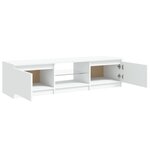 vidaXL Meuble TV avec lumières LED blanc 140x40x35 5 cm