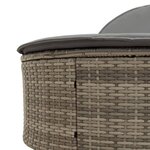 vidaXL Chaise longue double avec coussins gris résine tressée
