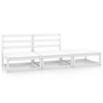 Salon de jardin meuble d'extérieur ensemble de mobilier 3 pièces blanc bois de pin massif 02_0016022