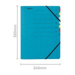 Classeur À 7 Compartiments A4 Avec Fermeture Élastique - Bleu - Biella
