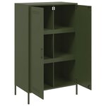 vidaXL Buffet haut vert olive 68x39x113 cm acier