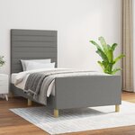 vidaXL Cadre de lit sans matelas gris foncé 100x200 cm tissu