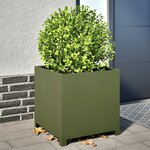 vidaXL Jardinière vert olive 50x50x50 cm acier