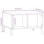 vidaXL Table basse Blanc brillant 60x50x36 5 cm Bois d'ingénierie