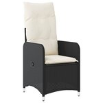 vidaXL Ensemble de bistro de jardin 7 Pièces coussins noir poly rotin
