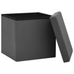 vidaXL Tabourets de rangement pliables lot de 2 gris PVC