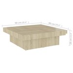 vidaXL Table basse Chêne sonoma 90x90x28 cm Aggloméré