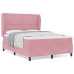 Lit à ressorts avec matelas vidaXL Rose 160x200 cm Velours