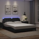 vidaXL Cadre de lit avec LED sans matelas noir 160x200 cm