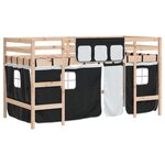 vidaXL Lit mezzanine enfants avec rideaux sans matelas 90x190 cm