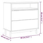 vidaXL Commode FLAM 80x40x80 cm bois de pin massif