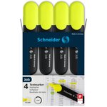 Surligneur Job jaune Pochette 4 pièces x 40 SCHNEIDER