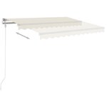 vidaXL Auvent manuel rétractable avec poteaux 4x3 5 m Crème