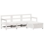vidaXL Salon de jardin 4 Pièces blanc bois de pin massif