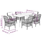 vidaXL Ensemble à manger de jardin et coussins 7 Pièces beige poly rotin