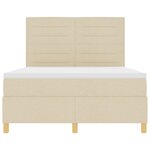 vidaXL Lit à ressort avec matelas crème 140x200 cm tissu