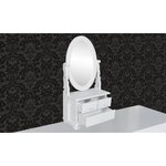 vidaXL Coiffeuse avec miroir pivotant ovale MDF