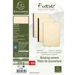 Paquet De 100 Couvertures Grain Cuir Pour Reliure A4 - Ivoire - Papeteries De Clairefontaine