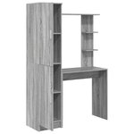 vidaXL Bureau avec rangement Gris Sonoma Bois d'ingénierie