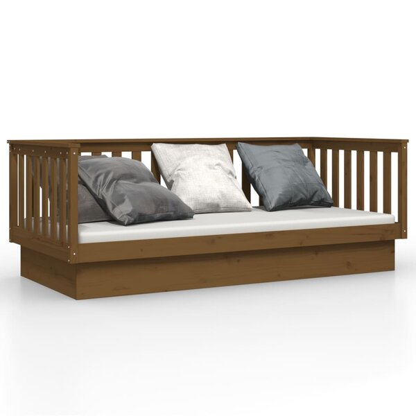 vidaXL Lit de jour sans matelas marron miel 90x200 cm bois pin massif