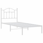 vidaXL Cadre de lit métal avec tête de lit blanc 90x190 cm