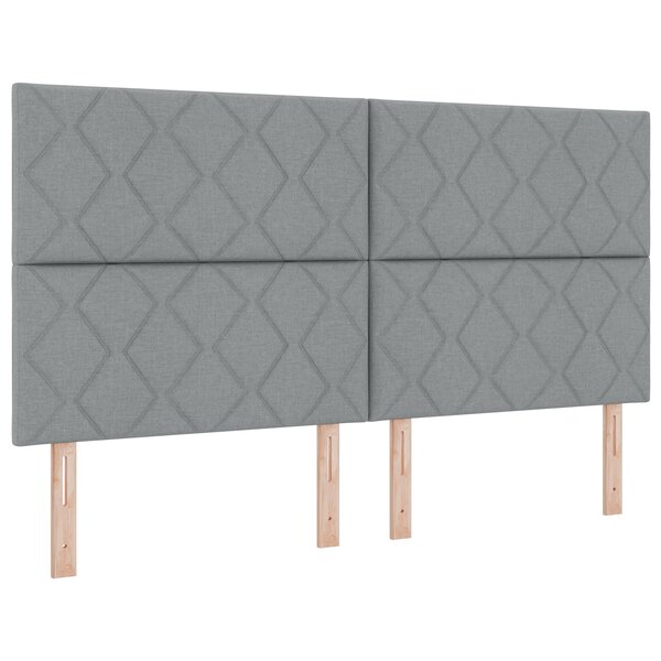 vidaXL Tête de lit LED Set de 3 Gris clair Tissu d'ameublement 180 cm