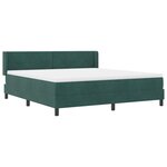 Lit à ressort avec matelas vidaXL Vert foncé 180x200 cm Velours