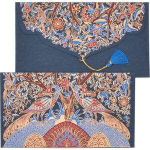 PAPERTREE EDEN Lot de 5 Enveloppes cadeau 19x10 cm Bleu