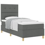vidaXL Lit à ressorts avec matelas gris foncé 90 x 200 cm tissu