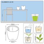 LECHUZA Jardinière CLASSICO LS 35 ALL-IN-ONE blanc brillant 16060