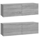 vidaXL Ensemble de meubles TV 4 Pièces Sonoma gris Bois d'ingénierie