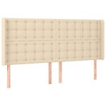 vidaXL Sommier à lattes de lit matelas et LED Crème 200x200 cm Tissu