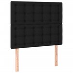 vidaXL Sommier à lattes de lit avec matelas Noir 100x200 cm Tissu