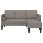 Canapé d'angle 3 places vidaXL taupe 160 cm en tissu
