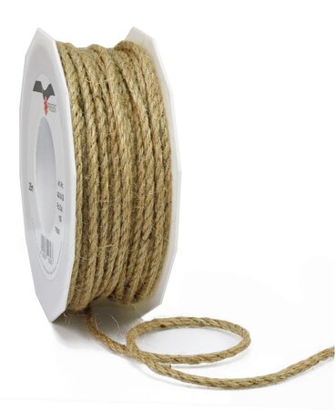 Cordelette jute 25-m-rouleau 4 mm kraft