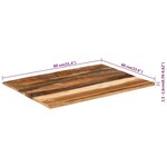 vidaXL Dessus de table rectangulaire 60x80 cm 15-16 mm Bois récupéré