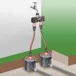 Gardena raccord de robinet double noir et orange 8193-20