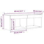 vidaXL Meuble TV avec lumières LED sonoma gris 80x30x30 cm