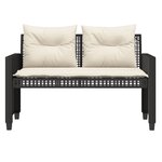 vidaXL Salon de jardin avec coussins 4 Pièces noir résine tressée verre