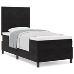 Lit box spring vidaXL avec matelas Noir 100x200 cm Velours