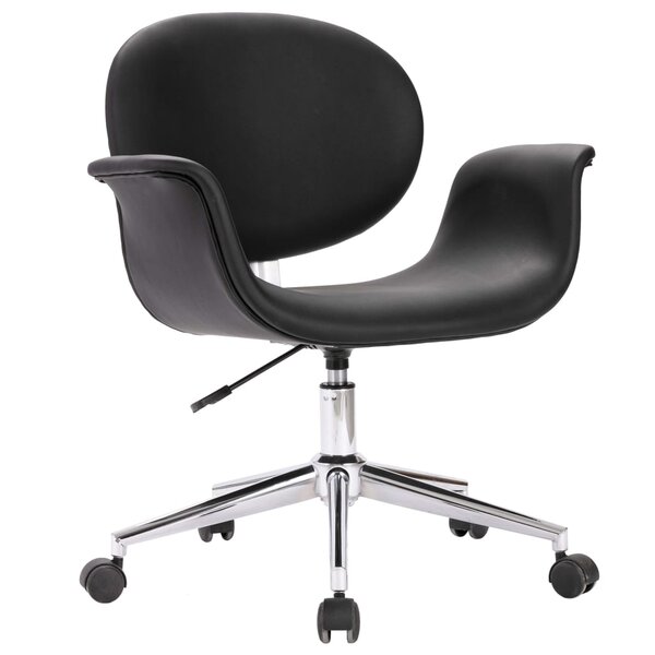 Chaise fauteuil siège pivotante de bureau informatique étude similicuir noir 02_0024157